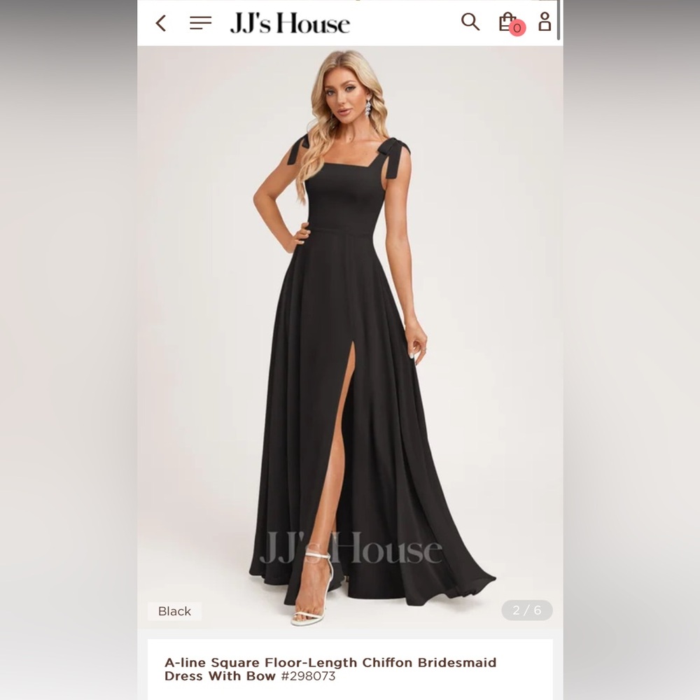 NEW JJ’s House Black Chiffon Bridesmaid Dress - Size 4